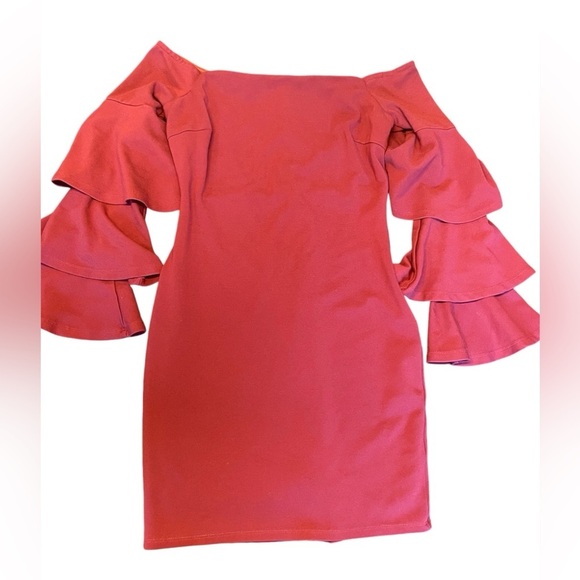 GIANNI BINI Spice Cinnamon Tinsley Tiered Ruffle Sleeved Dress; size small - Picture 1 of 6